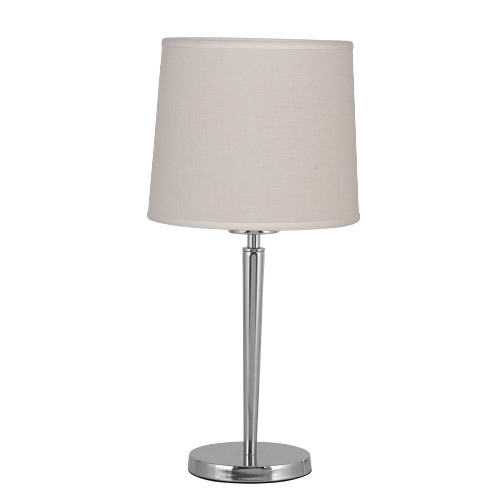 VELADOR CROMO C/PANTALLA CONICA LINO V43CL